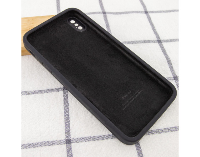 Чехол-силикон оригинал Square Cover Soft Matte Full Camera iPhone XS Max (Черный / Black)