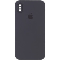 Чехол-силикон оригинал Square Cover Soft Matte Full Camera iPhone XS Max (Темно-серый / Dark Grey)