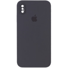 Чехол-силикон оригинал Square Cover Soft Matte Full Camera iPhone XS Max (Темно-серый / Dark Grey)