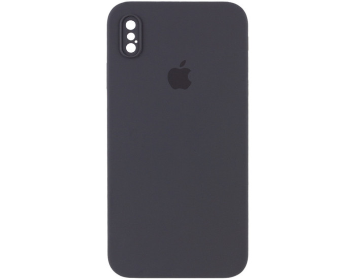 Чехол-силикон оригинал Square Cover Soft Matte Full Camera iPhone XS Max (Темно-серый / Dark Grey)