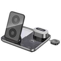Беспроводная зарядка R12 3in1 15W (iPhone, iWatch, AirPods) with Light