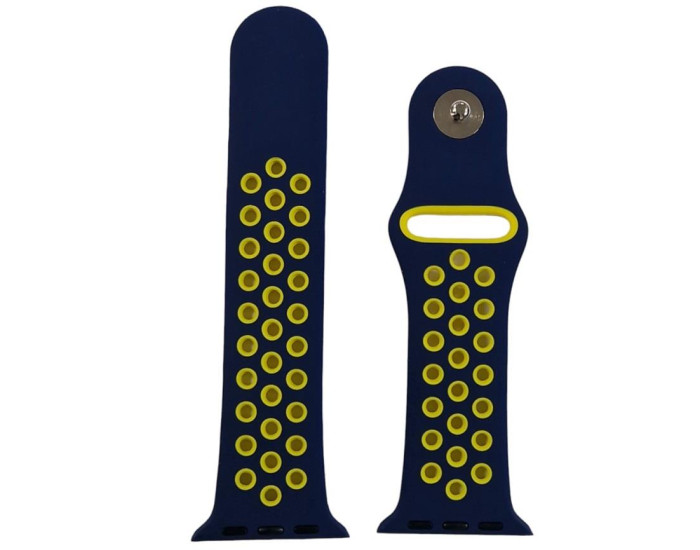 Ремешок для Apple Watch Nike Sport 38/40/41/42mm (10th) Синий/желтый