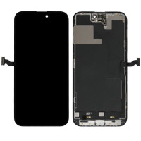 Дисплей с сенсорным экраном (модуль) iPhone 14 Pro Max, черный, оригинал восстановленный, с верхним шлейфом