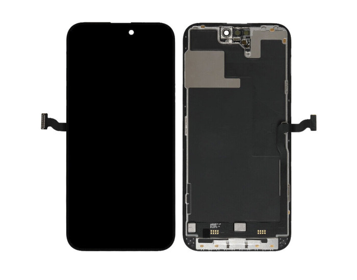 Дисплей з сенсорним екраном (модуль) iPhone 14 Pro Max, чорний, оригінал відновлений, з догори дном шлейфом