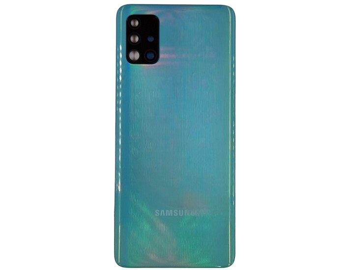 Задняя панель корпуса для Samsung A515F Galaxy A51 - 2020, синяя со стеклом камеры