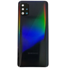 Задняя панель корпуса для Samsung A515F Galaxy A51 - 2020, чернaя со стеклом камеры