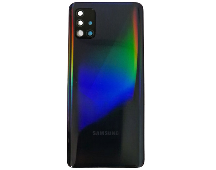 Задняя панель корпуса для Samsung A515F Galaxy A51 - 2020, чернaя со стеклом камеры