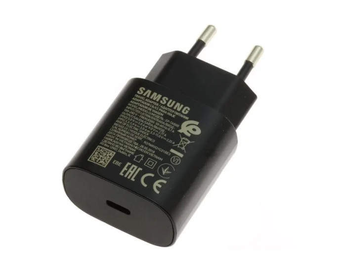 Мережеве зарядний пристрій Samsung 25W з кабелем Type-C to Type-C (EP-TA800XBE) (EU) чорний (100% оригінал)
