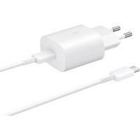 Мережеве зарядний пристрій Samsung 25W з кабелем Type-C to Type-C (EP-TA800XWE) (EU) Білий (100% оригінал)