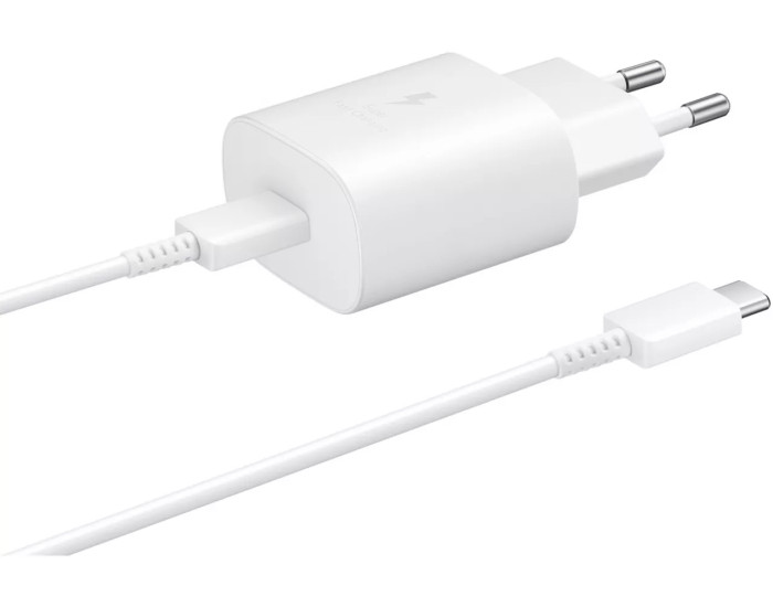 Сетевое зарядное устройство Samsung 25W с кабелем Type-C to Type-C (EP-TA800XWE) (EU) Белый (100% оригинал)