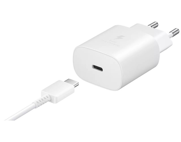 Сетевое зарядное устройство Samsung 25W с кабелем Type-C to Type-C (EP-TA800XWE) (EU) Белый (100% оригинал)