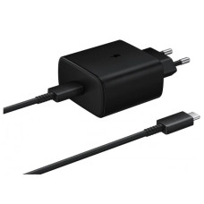Мережеве зарядний пристрій Samsung 45W Travel Adapter з кабелем Type-C to Type-C (EP-TA845XBE) (EU) чорний (100% оригінал)