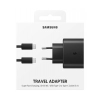 Мережеве зарядний пристрій Samsung 45W Travel Adapter з кабелем Type-C to Type-C (EP-TA845XBE) (EU) чорний (100% оригінал)
