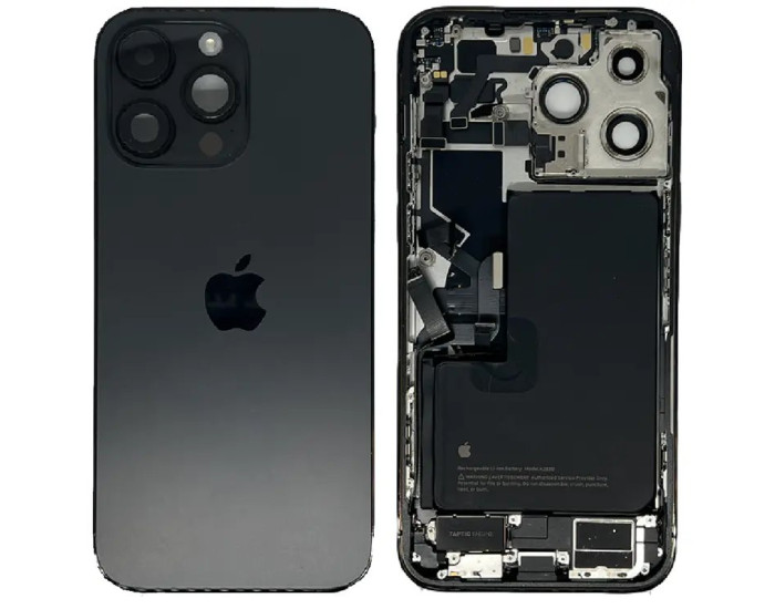 Корпус для iPhone 14 Pro Max с держателем SIM карты, с боковыми кнопками, Space Black, оригинал