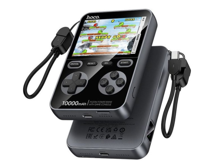 Портативная батарея (Power Bank) Hoco Q47 Shine PD20W With game console 10 000mAh, Metal Gray
