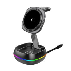 Беспроводная зарядка 3 IN1 T33 MAGSAFE (iPhone, iWatch, AirPods) ORIGINAL Black																						
