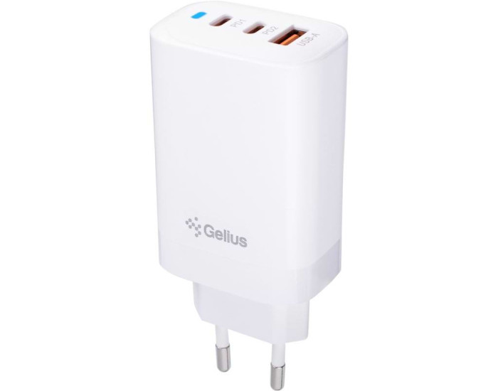 Мережеве зарядний пристрій Gelius Elevaro GP-HC065 65W USB+2Type-C (QC/PD/PPS)