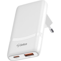 Сетевое зарядное устройство Wall charger Gelius VoltX GaN 65W (GP-HC067) (1USB + 1Type-C) White