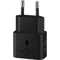 Мережеве зарядний пристрій Samsung 25W Type-C (EP-TA800NBE) (EU) чорний (100% оригінал)