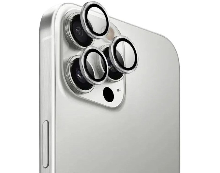 Защитное стекло на камеру Metal iPhone 16 Pro/16 Pro Max, Silver