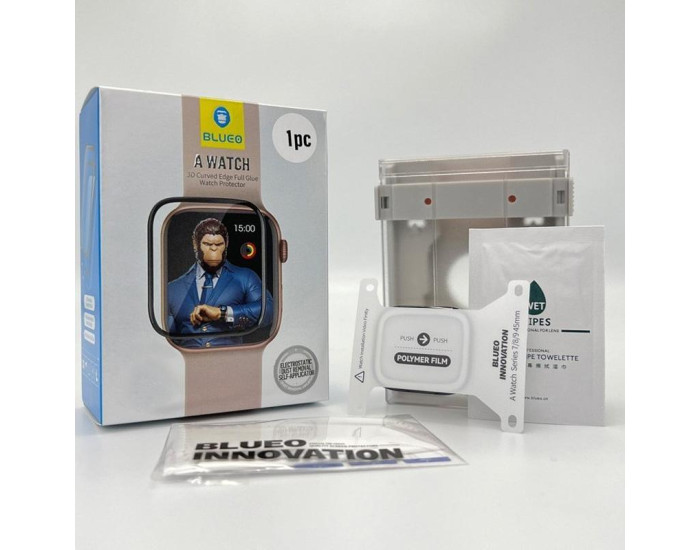 Полімерна плівка 3D Blueo High-Molecule Apple Watch 44mm, чорний (+ аплікатор)