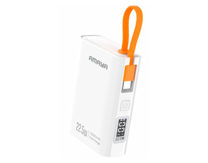 Портативна батарея (Power Bank) Amaya FD50 22.5W with display and cable 10000 mAh, Білий