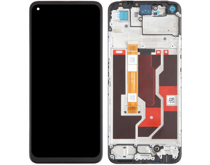Дисплей с сенсорным экраном (модуль) Oppo A76/ A73/ A36, черный с рамкой, оригинал