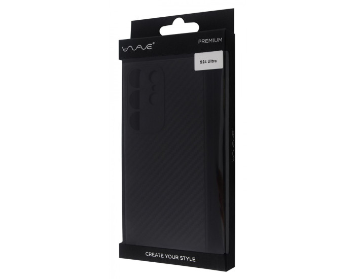Чехол-силикон WAVE Premium Carbon Slim with Magnetic Ring Samsung Galaxy S24 Ultra Black