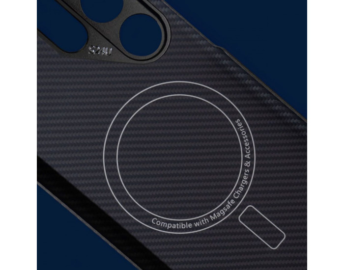 Чехол-силикон WAVE Premium Carbon Slim with Magnetic Ring Samsung Galaxy S24 Ultra Black