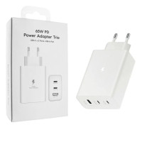 Мережеве зарядний пристрій Samsung 65W PD (2 USB-C+USB-A) (No Logo) Білий