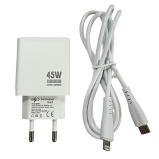 Сетевое зарядное устройство Jokade JB092 QIAOSEN 45W (USB-C) с кабелом (Type-C-Lightning) белый