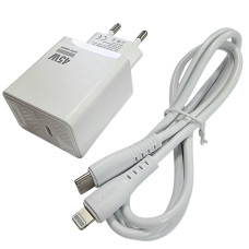Сетевое зарядное устройство Jokade JB092 QIAOSEN 45W (USB-C) с кабелом (Type-C-Lightning) белый