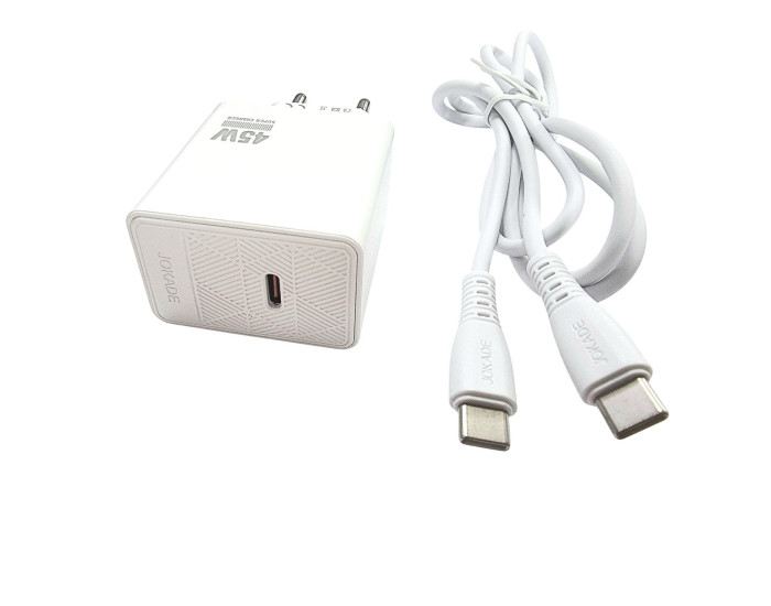 Сетевое зарядное устройство Jokade JB092 QIAOSEN 45W (USB-C) с кабелем (Type-C-Type-C) белый