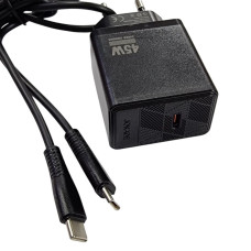 Сетевое зарядное устройство Jokade JB092 QIAOSEN 45W (USB-C) с кабелем (Type-C-Type-C) черный