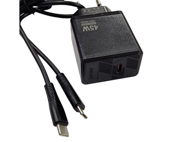 Сетевое зарядное устройство Jokade JB092 QIAOSEN 45W (USB-C) с кабелем (Type-C-Type-C) черный