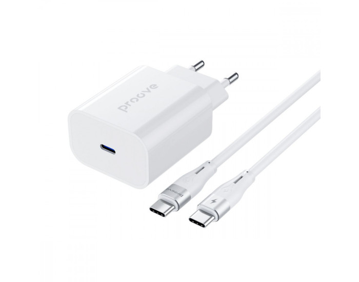 Сетевое зарядное устройство Proove Rapid 30W (Type-C) + cable Type-C (Белый  White)