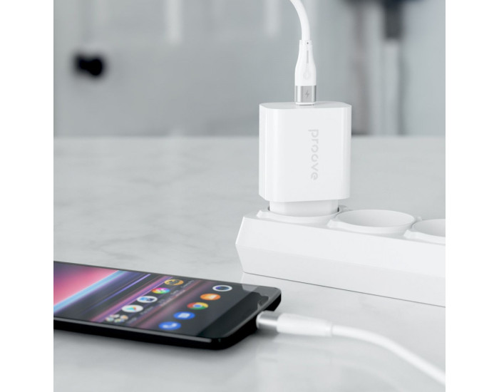 Сетевое зарядное устройство Proove Rapid 30W (Type-C) + cable Type-C (Белый  White)