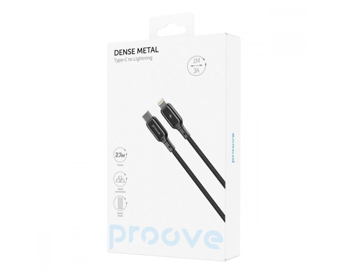 Кабель Proove Dense Metal Type-C to Lightning (27W/1m) Black