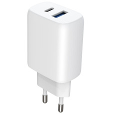 Сетевое зарядное устройство Proove Silicone Power 2 30W (Type-C + USB) + Cable Type-C to Type-C (1m) (Черный  Black)