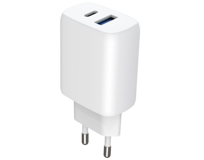 Сетевое зарядное устройство Proove Silicone Power 2 30W (Type-C + USB) + Cable Type-C to Type-C (1m) (Черный  Black)