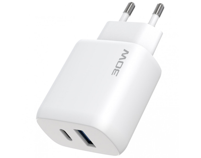 Сетевое зарядное устройство Proove Silicone Power 2 30W (Type-C + USB) + Cable Type-C to Type-C (1m) (Черный  Black)