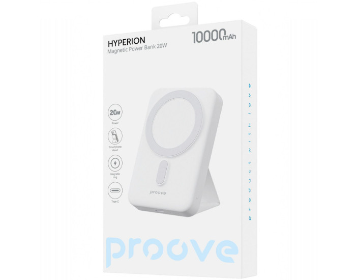 Портативна батарея (Power Bank) Proove Hyperion 20W 10000 mAh, White