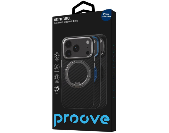 Чехол-силикон Proove Reinforce Case with Magnetic Ring iPhone 16 Pro Max Grey