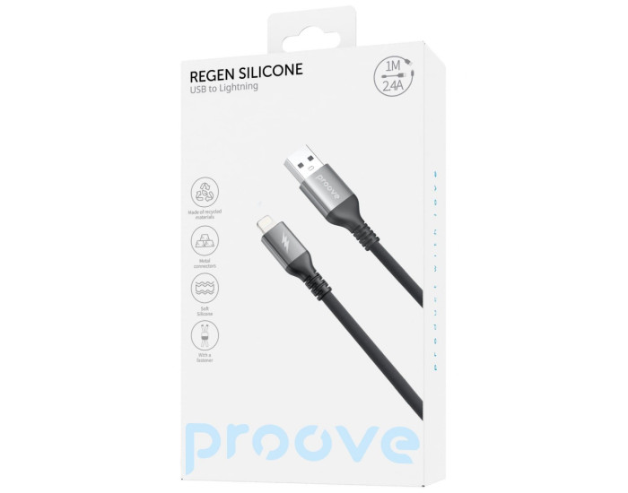Кабель Proove ReGen Silicone USB to Lightning (2.4A/1m) White