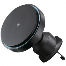 Автодержатель с беспроводной зарядкой Proove Light Circle 15W (Black)