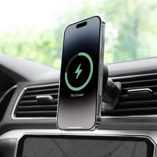 Автодержатель с беспроводной зарядкой Proove Light Circle 15W (Black)