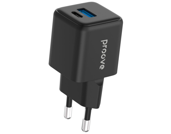 Мережеве зарядний пристрій Proove Pocket GaN Plus 25W (Type-C + USB) (Чорний  Black)