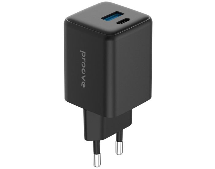 Мережеве зарядний пристрій Proove Pocket GaN Plus 25W (Type-C + USB) (Чорний  Black)