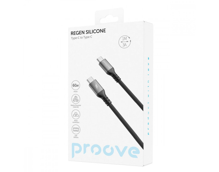 Кабель Proove ReGen Silicone Type-C to Type-C (60W/ 1m) White
