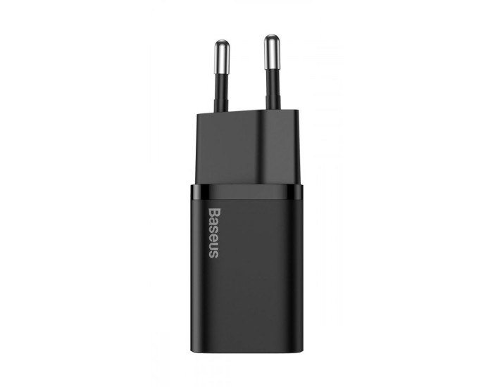 Мережеве зарядний пристрій Baseus Super Silicone Quick Charger 25W з кабелем Type-C to Type-C (3A/ 1m) (TZCCSUP-L01) чорний